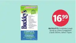 Rexall BUCKLEY'S Complete Cough Syrup or Chest Congestion Liquid offer