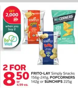 Rexall FRITO-LAY Simply Snacks 156g-241g, POPCORNERS 142g or SUNCHIPS 225g offer