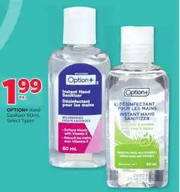 Rexall OPTION + Hand Sanitizer offer