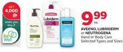 Rexall AVEENO, LUBRIDERM or NEUTROGENA Hand or Body Care offer
