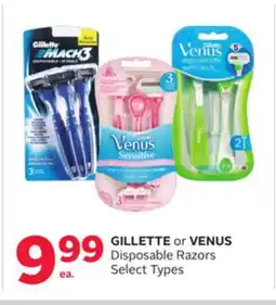 Rexall GILLETTE or VENUS Disposable Razors offer