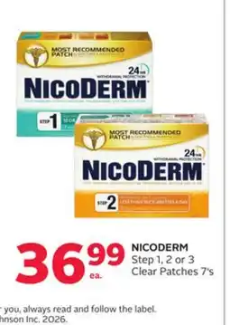 Rexall NICODERM Step 1, 2 or 3 Clear Patches offer
