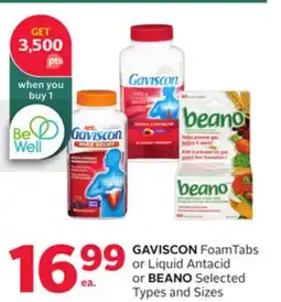 Rexall GAVISCON FoamTabs or Liquid Antacid or BEANO offer