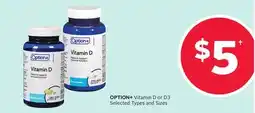 Rexall OPTION + Vitamin D or D3 offer