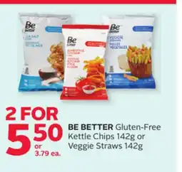 Rexall BE BETTER Gluten-Free Kettle Chips 142g or Veggie Straws 142g offer