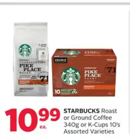 Rexall STARBUCKS Roast or Ground Coffee 340g or K-Cups 10's offer