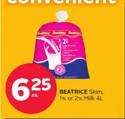 Rexall BEATRICE Skim, 1% or 2% Milk 4L offer