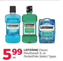 Rexall LISTERINE Classic Mouthwash 1L or PocketPaks offer