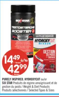 Pharmaprix PURELY INSPIRED, HYDROXYCUT or SIX STAR Weight & Diet Products offer