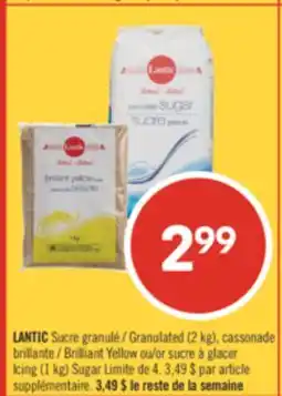 Pharmaprix LANTIC Granulated (2 kg), Brilliant Yellow or (1 kg) Sugar offer
