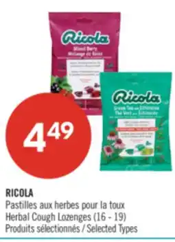 Pharmaprix RICOLA Herbal Cough Lozenges (16 - 19) offer
