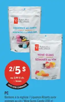 Pharmaprix PC Bonbons Liquorice Allsorts or Wine Gums Candy offer