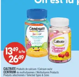 Pharmaprix CALTRATE Calcium or CENTRUM Multivitamin Products offer