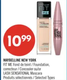 Pharmaprix MAYBELLINE NEW YORK Foundation, Concealer or LASH SENSATIONAL Mascara offer