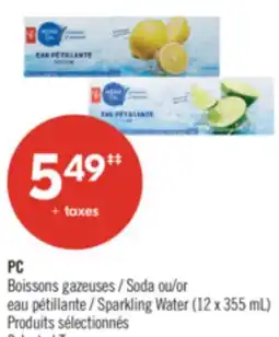Pharmaprix PC Soda or Sparkling Water (12 x 355 mL) offer