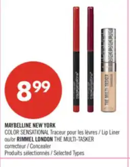 Pharmaprix MAYBELLINE NEW YORK COLOR SENSATIONAL Lip Liner or RIMMEL LONDON THE MULTI-TASKER Concealer offer