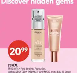 Pharmaprix L'ORÉAL TRUE MATCH Foundation, LUMI GLOTION GLOW ENHANCER or MAGIC BB Cream offer