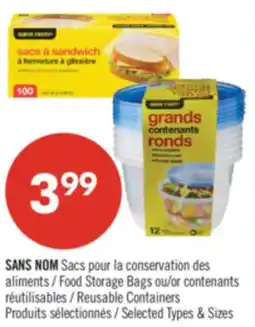 Pharmaprix NO NAME Food Storage Bags or Reusable Containers offer