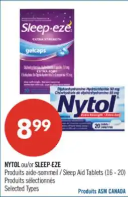 Pharmaprix NYTOL or SLEEP-EZE SLEEP AID PRODUCTS Tablets offer