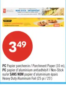 Pharmaprix PC Parchment Paper (10 m) PC Non-Stick or NO NAME Heavy Duty Aluminum Foil (25') offer
