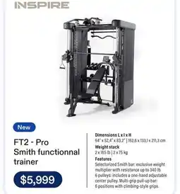 Club Piscine FT2 Pro Smith Functionnal Trainer offer