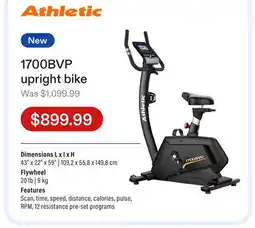 Club Piscine ATHLETIC 1700BVP upright bike offer