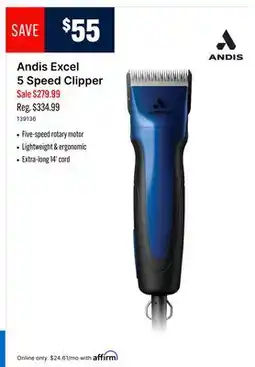 Ren’s Pets Depot Andis Excel 5 Speed Clipper offer