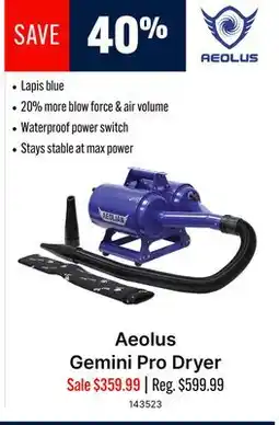 Ren’s Pets Depot Aeolus Gemini Pro Dryer offer