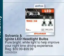 PartSource Sylvania & Ignite LED Headlight Bulbs offer