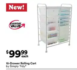 Michaels 15-Drawer Rolling Cart by Simply Tidy offer