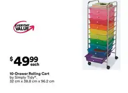 Michaels 10-Drawer Rolling Cart by Simply Tidy offer
