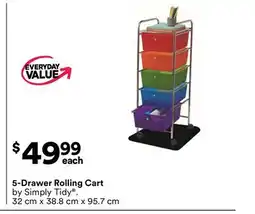 Michaels 5-Drawer Rolling Cart by Simply Tidy offer