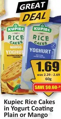 Starsky Kupiec Rice Cakes in Yogurt Coating Plain or Mango offer