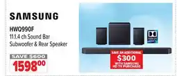 2001 Audio Video HWQ990F SAMSUNG 11.1. 4 ch Sound Bar Subwoofer & Rear Speaker offer