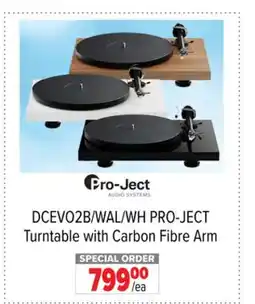 2001 Audio Video DCEVO2B/WAL/WH PRO-JECT Turntable with Carbon Fibre Arm offer