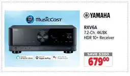 2001 Audio Video RXV6A Yamaha 7.2-Ch. 4K/8K HDR 10+ Receiver offer