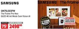 2001 Audio Video QN75LS03FW SAMSUNG 75 The Frame Pro Neo QLED 4K Art Mode Sam Vision AI offer