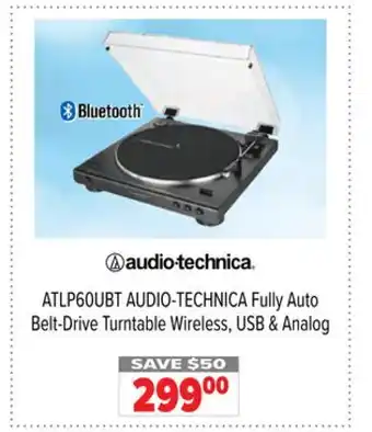 2001 Audio Video ATLP60UBT AUDIO-TECHNICA Fully Auto Belt - Drive Turntable Wireless, USB & Analog offer