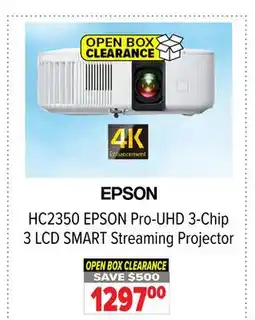 2001 Audio Video HC2350 EPSON Pro-UHD 3-Chip 3 LCD SMART Streaming Projector offer