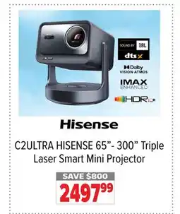 2001 Audio Video C2ULTRA HISENSE 65- 300 Triple Laser Smart Mini Projector offer