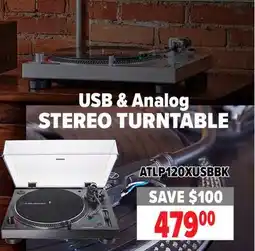 2001 Audio Video ATLP120XUSBBK USB & Analog STEREO TURNTABLE offer