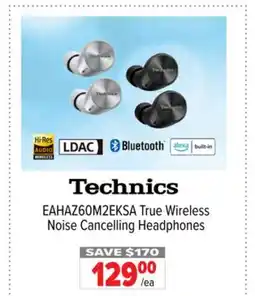 2001 Audio Video EAHAZ60M2EKSA Technics True Wireless Noise Cancelling Headphones offer