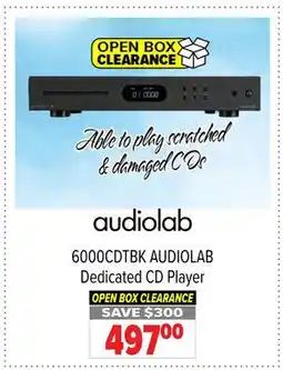 2001 Audio Video 6000CDTBK AUDIOLAB Dedicated CD Player OPEN BOX CLEARANCE offer