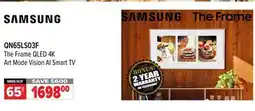 2001 Audio Video QN65LS03F 65 The Frame QLED 4K Art Mode Vision AI Smart TV offer