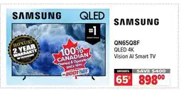 2001 Audio Video QN65Q8F 65 SAMSUNG QLED 4K Vision AI Smart TV offer