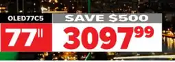 2001 Audio Video OLED77C5 - 77 OLED 4K ALPHA 9 HDR PANEL offer