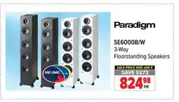 2001 Audio Video SE6000B/W Paradigm 3-Way Floorstanding Speakers offer