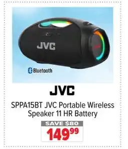 2001 Audio Video SPPA15BT JVC Portable Wireless Speaker 11 HR offer