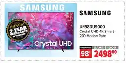 2001 Audio Video UN98DU9000 Samsung 98 Crystal UHD 4K Smart - 200 Motion Rate offer