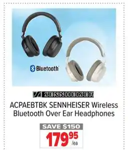 2001 Audio Video ACPAEBTBK SENNHEISER Wireless Bluetooth Over Ear Headphones offer